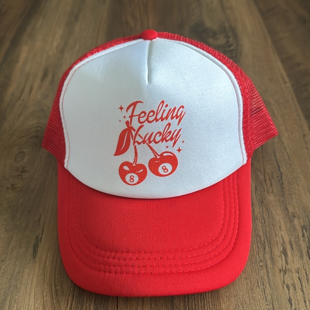 Red and White Feeling Lucky Cap